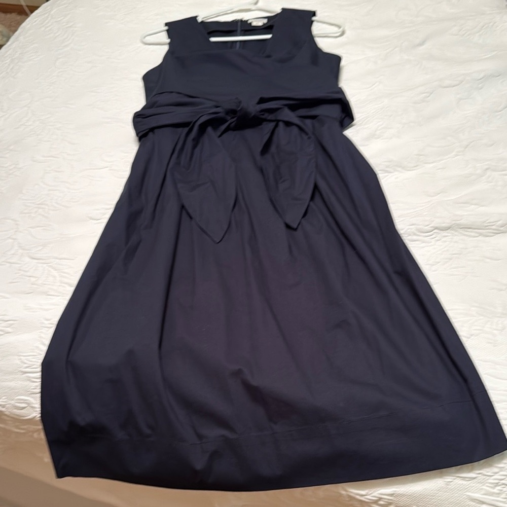 J. Crew Navy Faux Wrap Sleeveless Dress - Picture 3 of 3